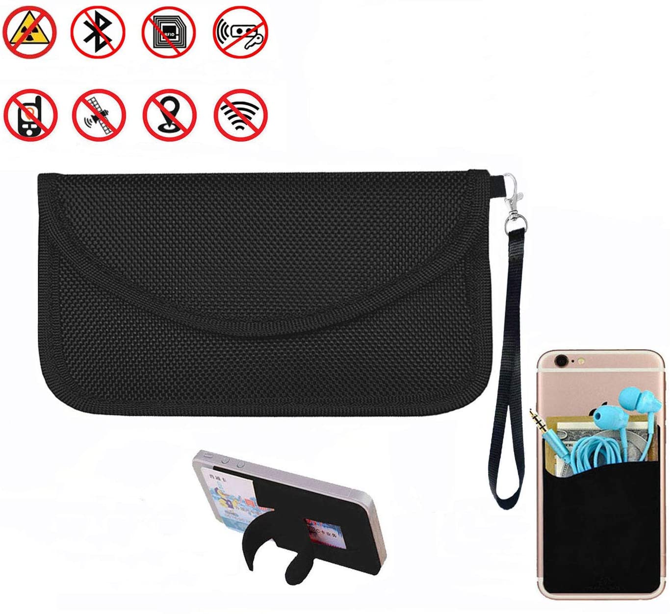 Best Faraday Bag,100% Anti-Spying Anti-Tracking GPS RFID Signal Blocker Bag for Cell Phone Privacy Protection and Car Key FOB, Healthy Handset Privacy Protection Data Security & Travel.