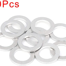 X AUTOHAUX 10pcs M14 Silver Tone Oil Drain Plug Gaskets Replacement for Honda 94109-14000