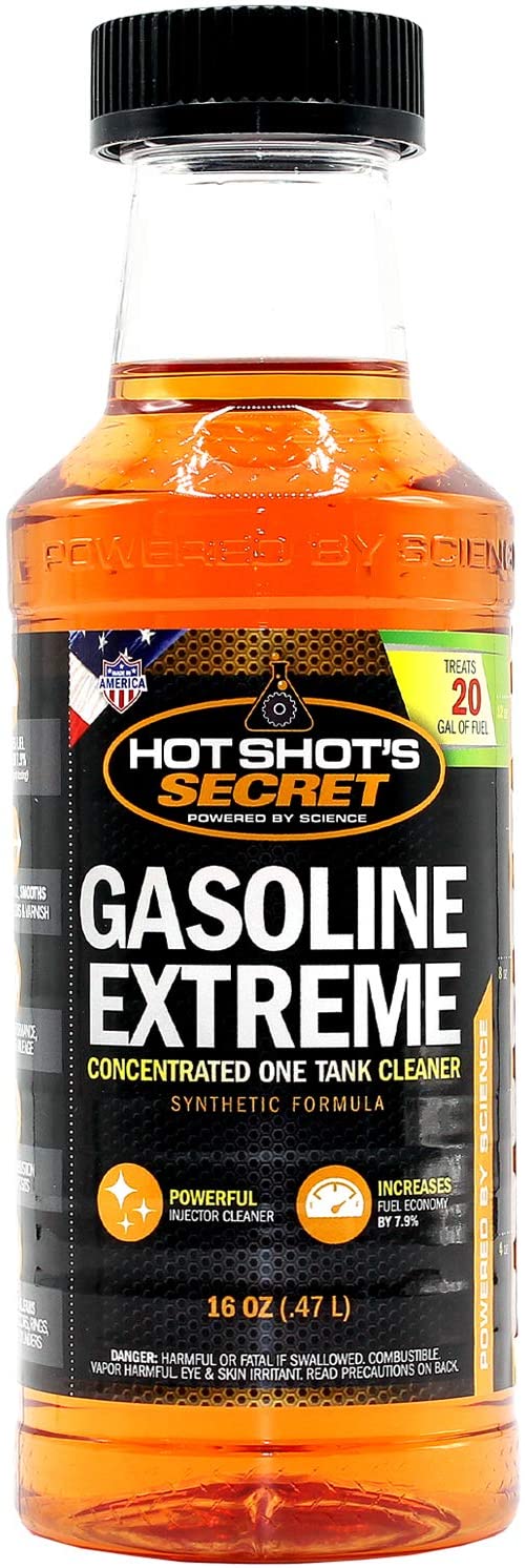 Hot Shot's Secret Gasoline Extreme - Concentrated Injector Cleaner - 16 OZ Bottle - Restores for 10K Miles