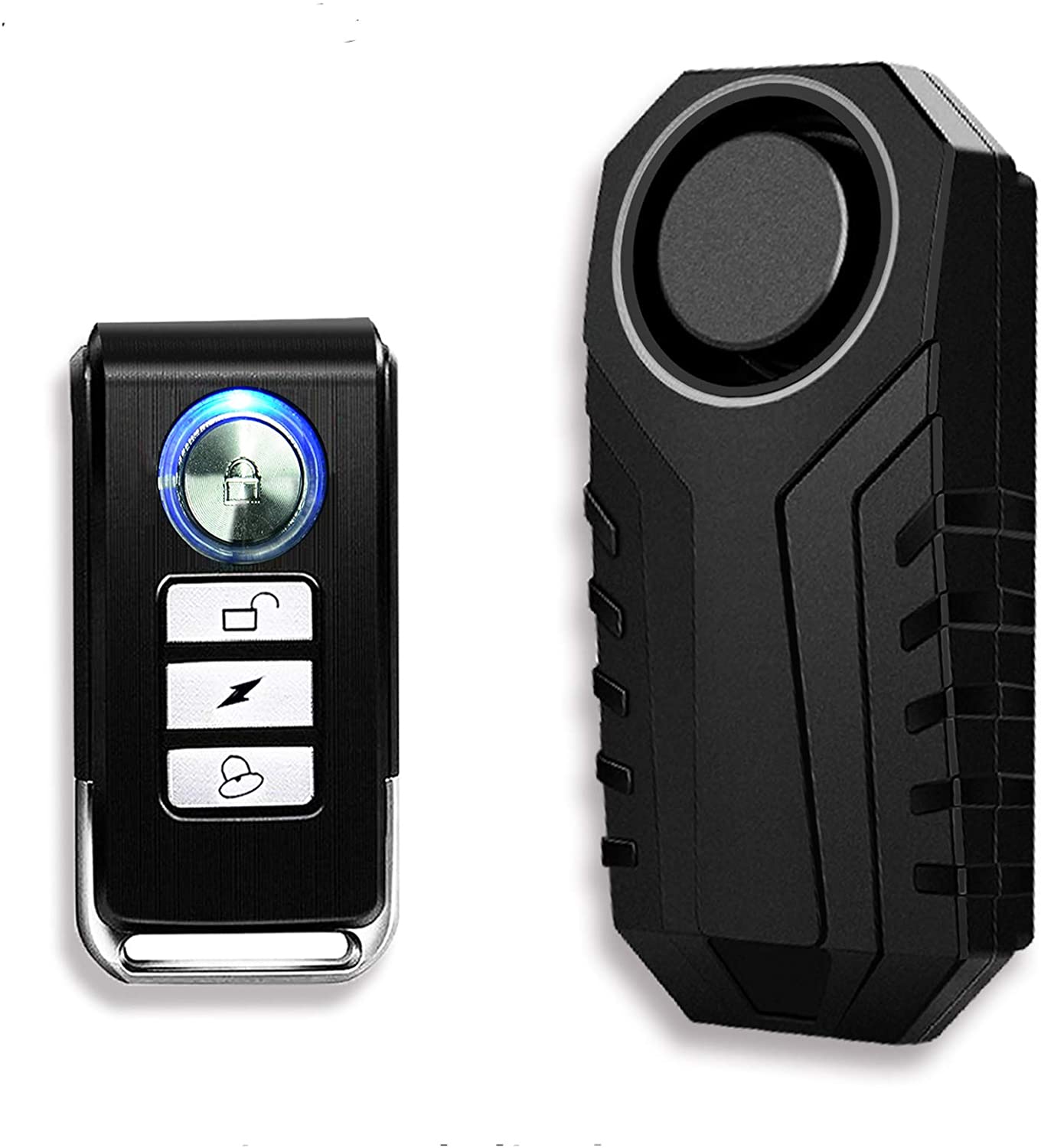 NineLeaf 1 Set Bike Alarm with Remote, Wireless Vibration Alarm Anti-Theft Burglar Security Alarm for Bike Motorcycle Car Scooter, 113db Super Loud and IP55 Waterproof, Volume Adjustable