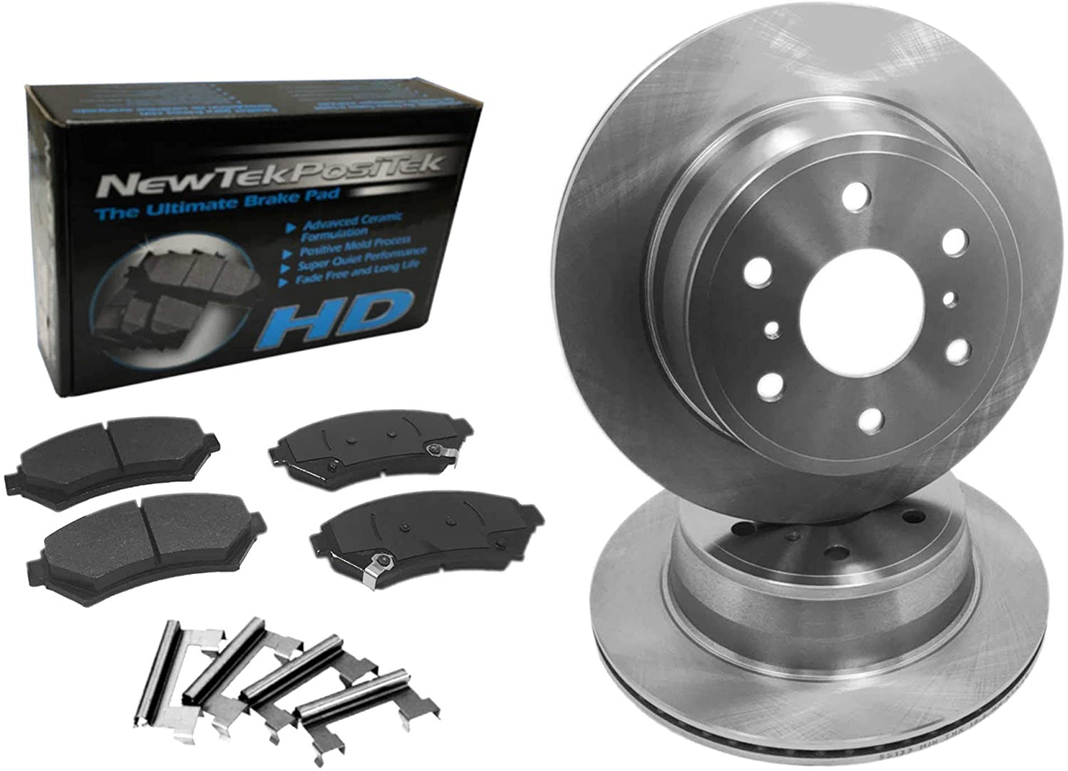 DK1013-4 Front Rotors and Ultimate HD Ceramic Brake Pads and Hardware Kit