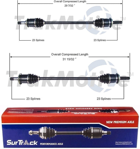 SurTrack Pair Set of 2 Rear CV Axle Shafts For Honda CR-V 4WD 2002-2006