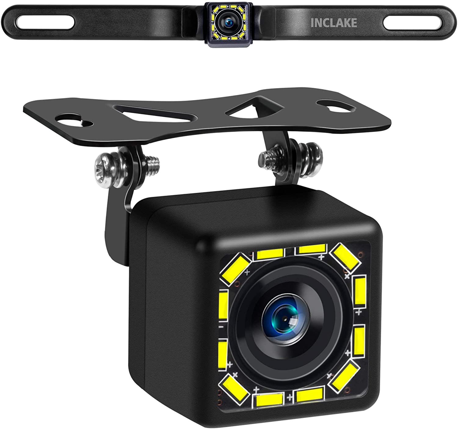 Car Backup Camera, Rear View Camera Ultra HD 12 LED Night Vision,Waterproof Reverse Camera 140° Wide View Angel with Multiple Mount Brackets for Universal Cars,SUV,Trucks,RV and More (HD)