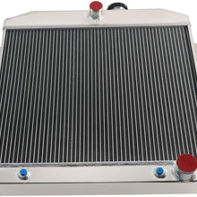 CoolingSky 3 Row Aluminum Radiator +Fan Shroud Combo &Thermostat Relay Kit for 1955-1957 Chevy Bel Air/Nomad/Del Ray /150 /210丨More V8 Cars