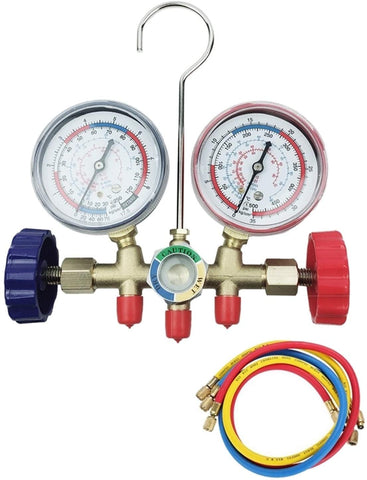 XIAOFANG Fangxia Store Air Conditioner Pressure Gauge Double Meter Car Home Fixed Inverter Pressure Metering of Refrigerant Filling (Color Name : Rose red)