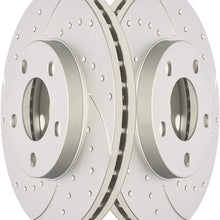 Front Premium Anti Rust Geomet Coated Drilled and Slotted Brake Rotors MAXG23632RDS