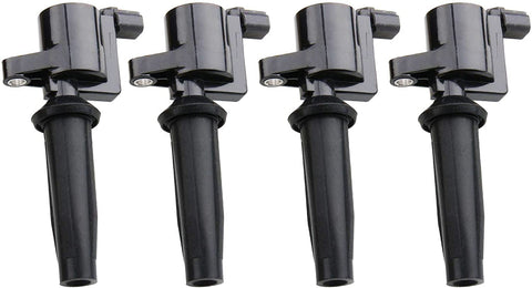 ENA Pack of 4 Ignition Coils compatible with Ford - ESCAPE FOCUS - Mazda - TRIBUTE - Mercury - MARINER - 2.0 2.3 DOHC fits FD505 DG501 DG504 DG541 DG507