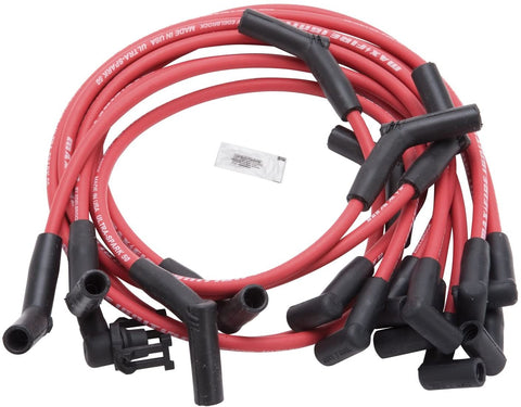 Edelbrock 22714 Spark Plug Set SBF 83-96 50 ohm Resistance RED Wire (Set of 10)