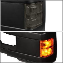 Pair Chrome Power Heated Smoked LED Turn Signal Telescoping Side Towing Mirrors Replacement for Ford Super Duty 08-16