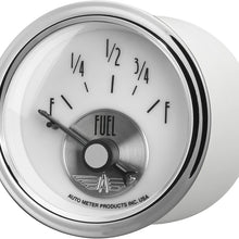 AUTO METER 2015 Prestige Pearl 2-1/16" Fuel Level Gauge (0 Ohm E-90 Ohm F, 52.4mm)