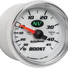 Auto Meter 7308 NV 2-1/16" 30 in. Hg/45 PSI Mechanical Vacuum/Boost Gauge