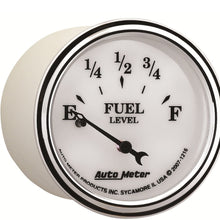Auto Meter 1216 Old Tyme White II 2-1/16" Short Sweep Electric Fuel Level Gauge
