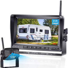 LeeKooLuu LK5 HD 1080P Digital Wireless Backup Camera Kit for RV,Trailer,Truck,5th Wheels with 7'' DVR Split Screen 2021 Lastest Version High-Speed Observation System 170° Wide Angle IR Camera
