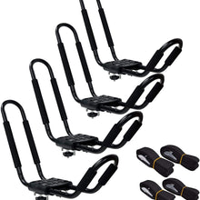 Nisorpa Universal J-Bar Rack 2 Packs HD Kayak Carrier Canoe Boat Surf Ski Roof Top Mounted on Car SUV Crossbar
