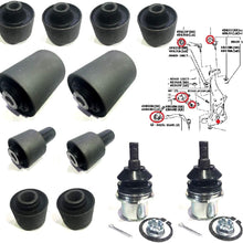 NISTO Front Upper Lower Control Arm Bushing + Ball Joint Compatible With Suitable For 2007-2012 Lexus LS460 RWD 2008-2016 Lexus LS600h