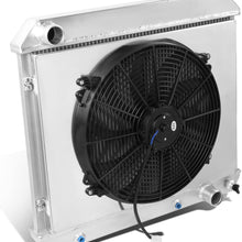 DNA Motoring RA+FS-CHEVYT63-3 3-Row Aluminum Radiator with Fan Shroud