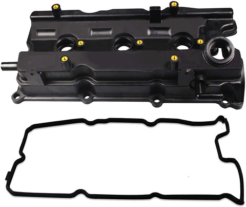 MYSMOT 264-985 LH Valve Cover w/Gasket & Spark Plug Tube Seals Fits 2002-2004 Infiniti I35 2002-2006 Nissan Altima 2002-2008 Maxima 2003-2007 Murano 2004-2009 Quest 13264-8J113
