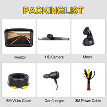 Xroose Backup Camera with 5" Monitor License Plate Mounted Back up Rearview HD Camera Night Vision + Rear View 720P Backing Up Monitor Safety Reversing for Car Pickup Truck Van Sedan SUV (Wired-S3)