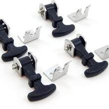 4 Piece Kit Rubber T Handle Latch Catch Hold-Down 2.5 Inch Mini Easy Grip Draw Stainless Steel Brackets Hardware Replacement 2 1/2 Compartment Trailer Tool Box RV Battery Box Tiedown Rust Free