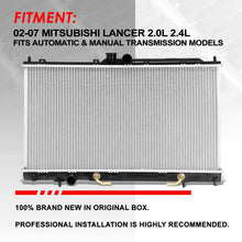 2448 Factory Style Aluminum Radiator Replacement for 02-07 Mitsubishi Lancer 2.0L/2.4L AT/MT