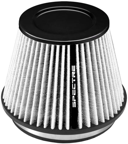 Spectre Universal Clamp-On Air Filter: High Performance, Washable Filter: Round Tapered; 6 in (152 mm) Flange ID; 6.219 in (158 mm) Height; 7.719 in (196 mm) Base; 5.219 in (133 mm) Top, SPE-HPR9886W