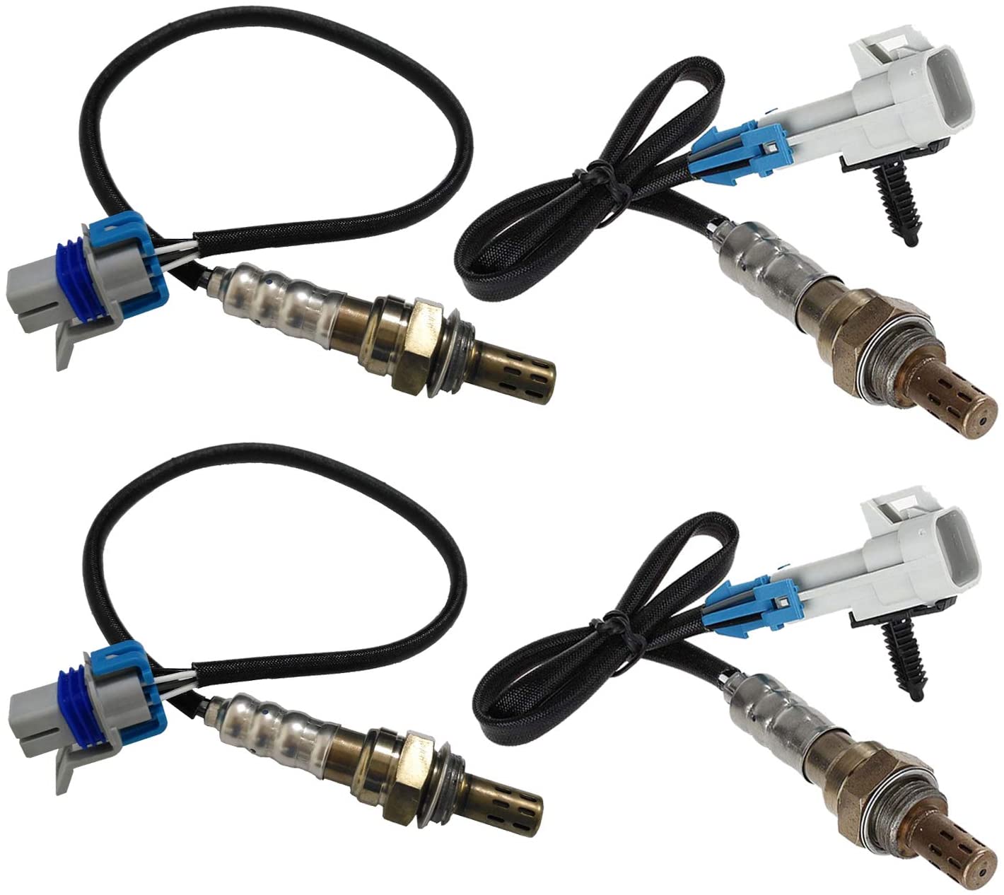 4Pcs Oxygen Sensor For Chevrolet Silverado 1500 2500 3500 Upstream & Downstream O2 Sensor 234-4668 x2 234-4256 x2