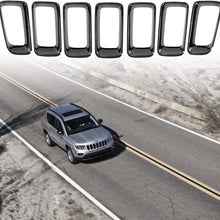 XBEEK 7PCS Chrome Grille Grill Rings Clip-in Trim Cover Inserts Frame Fit for 2011-2016 Jeep Compass (Silver)