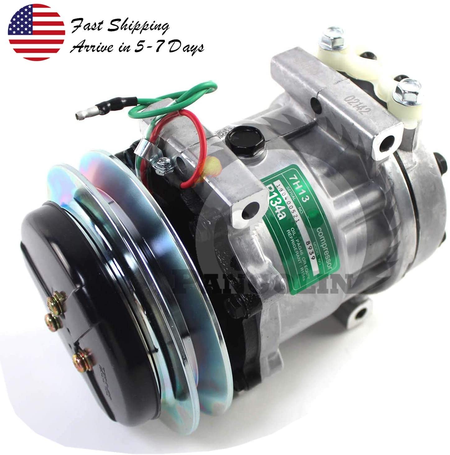 PANGOLIN YX91V00001F1 Air Conditioner Compressor Diesel AC Compressor with Clutch Assy for Kobelco SK350-8 Air Conditioning Compressor Excavator Spare Parts
