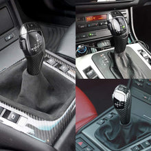 Qii lu LHD Automatic LED Gear Shift Knob, F30 Style Gear Shift Knob Retrofit Kit for E46 E60 E61(Carbon Fiber Texture)