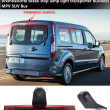 HD Third Roof Top Mount Brake Lamp Reverse Rear View Backup Camera Angle and Distance Adjustable IR Night Vision for F o r d Transit Connect Van MPV SUV Bus (Reversing Camera+7" Monitor)