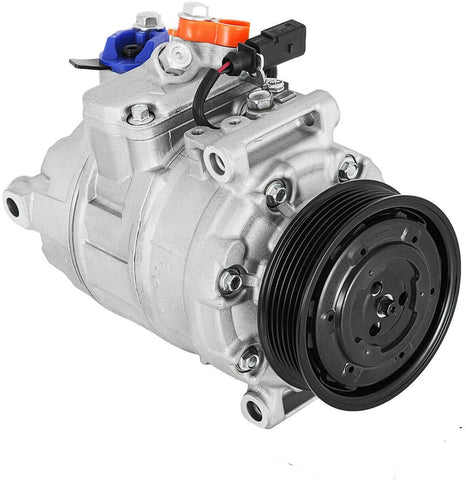 Mophorn CO 10730AC 7SEU16C 4B0260805BX CO 10730C Universal Air AC Compressor With 6 Groove Clutch Compatible With 02-05 Audi A4 Quattro, A6 Quattro 1.8 3.0L,Volkswagen R32 3.2L 97348 98348 98354 97354