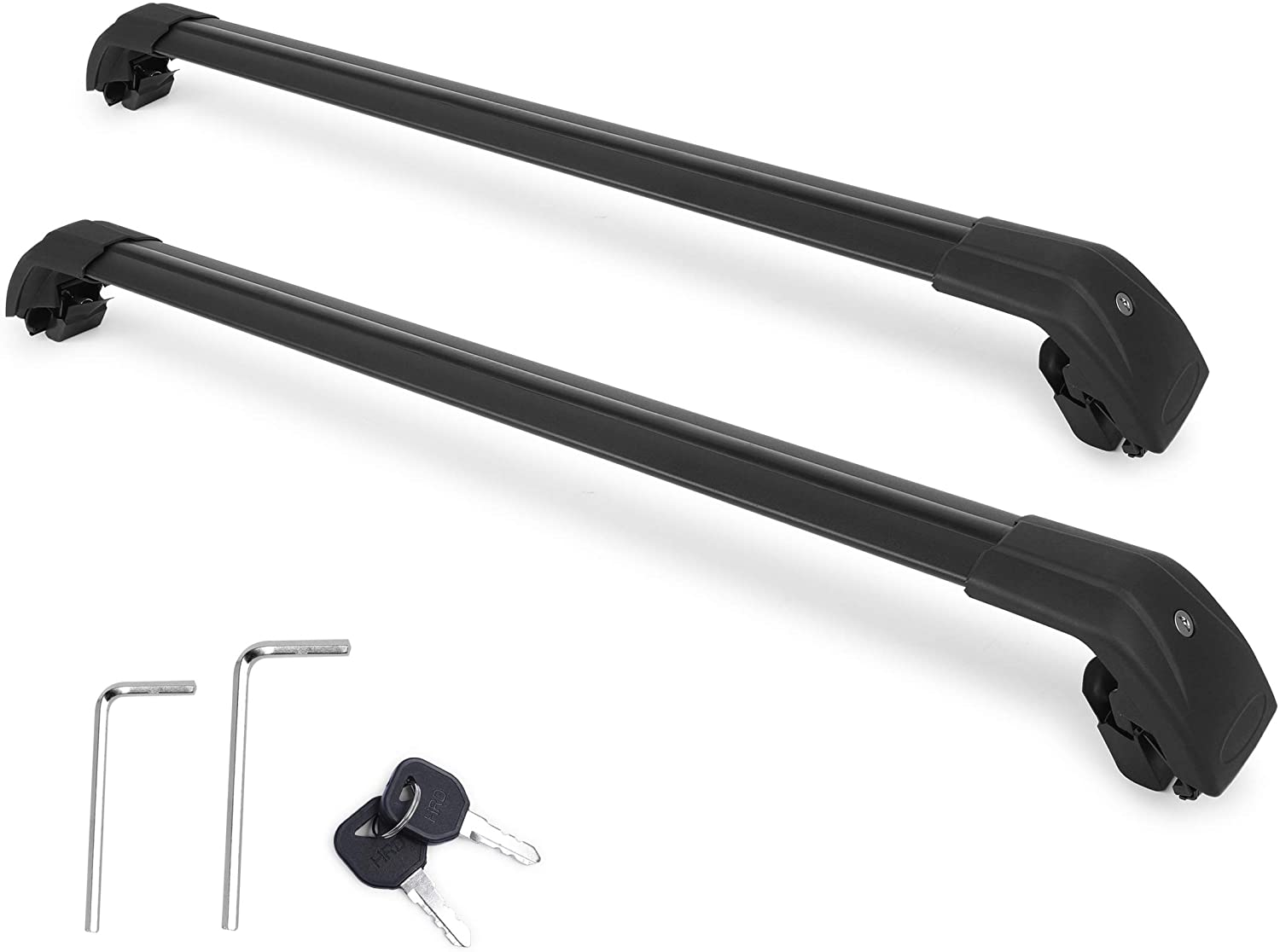 Autekcomma Roof Rack Cross Bars for Ford Edge 2015-2020Anti-Corrosion,Aircraft Aluminum Black Matte with Anti-Theft Locks(ONLY FIT to Equipped Original EXISTING ROOF Side Rail)