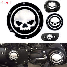 4 in 1 Skull Engine Derby Cover Timer Cover Brake Cylinder Cover Chain Inspection Cover Compatible with/Replacement for Harley Sportster Iron XL883 1200 48 72 Nightster Roadster