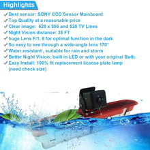 Waterproof Night Vision High Definition Color Rear View Brake Light Third Roof Top Mount Lamp Reverse Backup Angle Adjustable Camera for Fiat Doblo 263 Van/Opel Combo