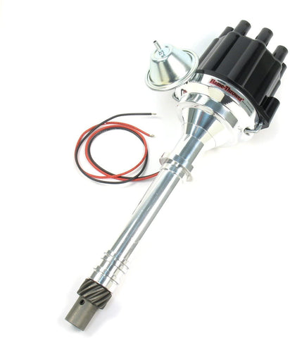 PerTronix D100700 Flame-Thrower Plug and Play Vacuum Advance Black Cap Billet Electronic Distributor with Ignitor II Technology for Chevrolet Small Block/Big Block