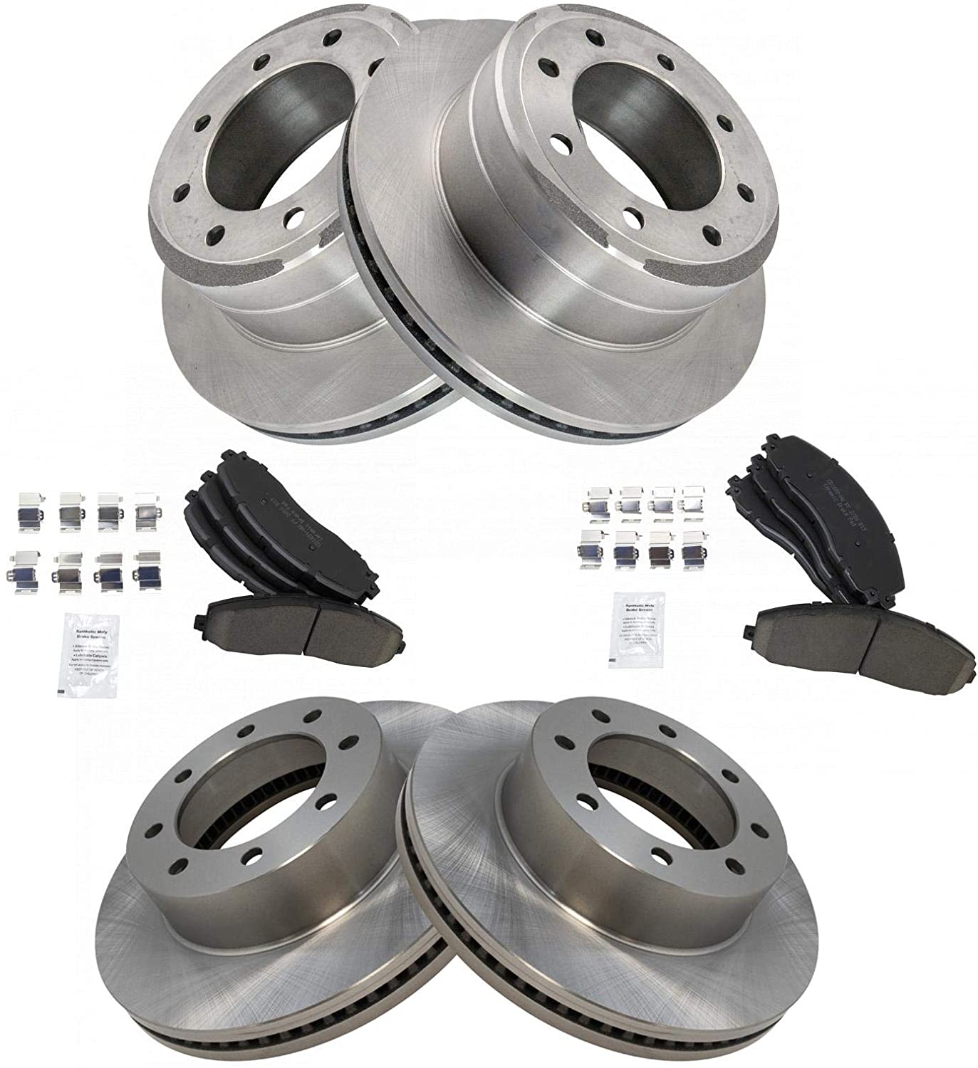 Front & Rear Premium Posi Ceramic Disc Brake Pad & Rotor Kit for Ford Truck