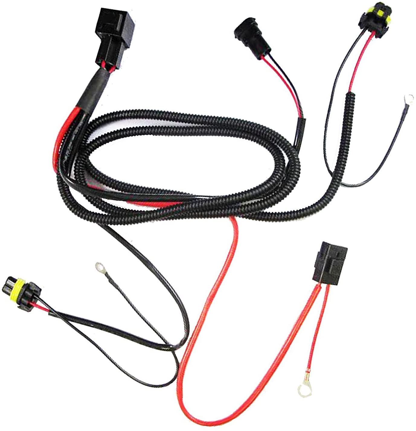 Xotic Tech 1 Set H1 H3 H7 H11 9005 9006 HB4 Xenon Lights Conversion Kit Relay Wire Harness Adapter Wiring