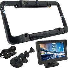 Solar Panel License Plate Frame Rear View Reverse Backup Camera Kit, Car Rover 110° Viewing Angle Universal Reversing Cameras with 4.3" Monitor Included