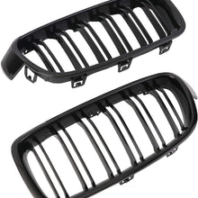 TERUIXI 1 Pair Black 3 Series Kidney Grille for 2012 2013 2014 2015 2016 2017 2018 F30 F31 Front Bumper Grill Gloss