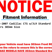 Detroit Axle - 303mm Front & 298mm Rear Drilled Slotted Brake Rotors Ceramic Pads w/Hardware Replacement for 2003-2007 Cadillac CTS w/standard sus.