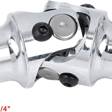X AUTOHAUX 3/4" Round Smooth X 3/4"-36 Spline Chrome Universal Car Steering Shaft U Joint Column