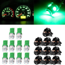 cciyu (10) T10 5-5050-SMD PC194 LED Bulb Instrument Panel Cluster Dash Light Twist Lock Socket (green)