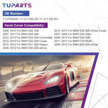 TUPARTS Valve Cover Sets fit for 06-13 for B-MW X3 X5 Z4 128i 328i 528i Replace 11127552281 Engine Valve Cover with Gasket