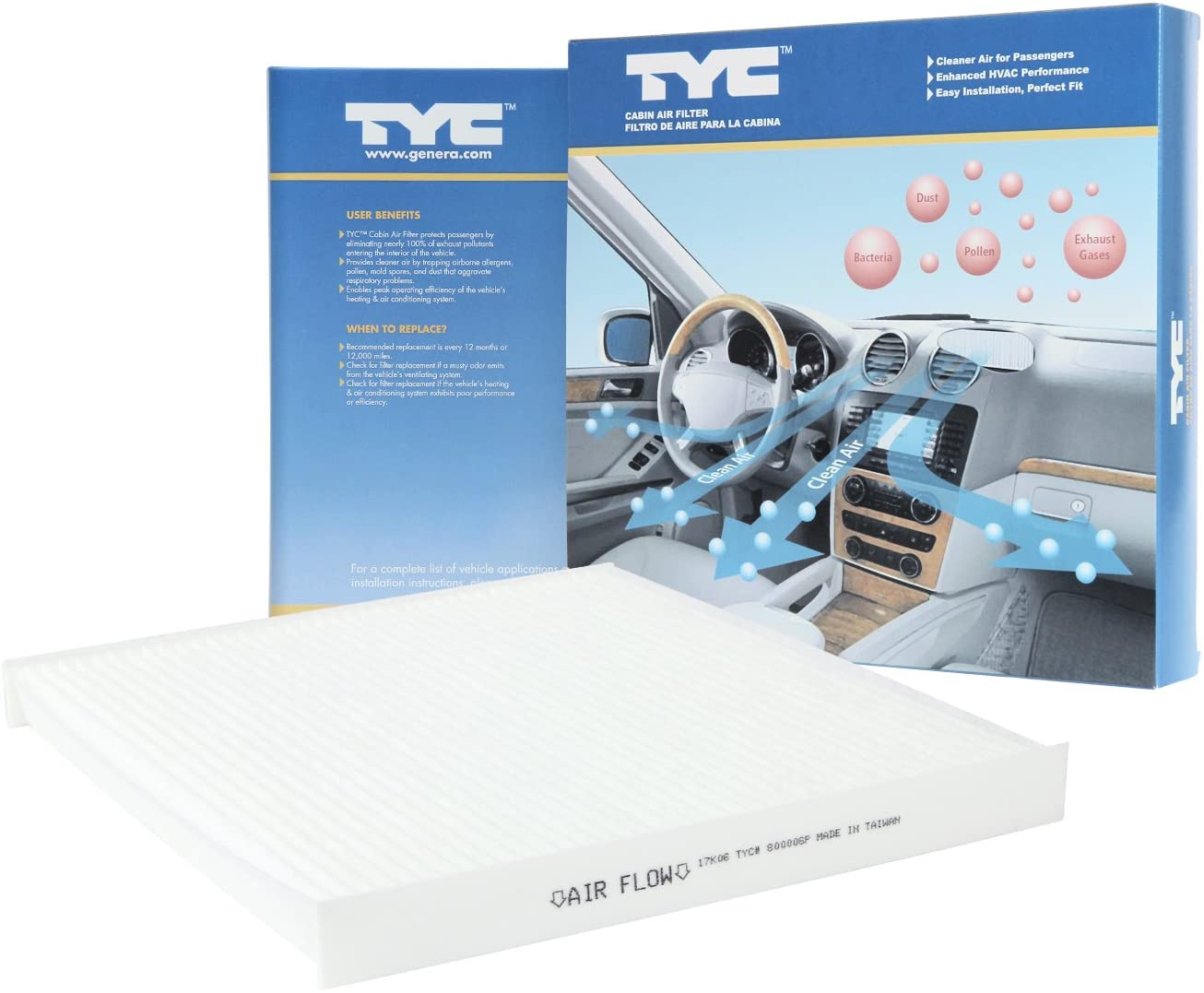 TYC 800006P Toyota Replacement Cabin Air Filter (Original Version)