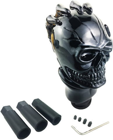 Arenbel Gear Stick Shifter Knob Skull Shift Lever Knobs fit Universal Manual Atomatic Transmission Car Turck, Black
