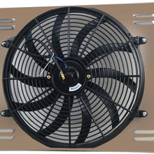OzCoolingParts Chevy Bel Air Aluminum Radiator Fan Shroud Kit, 16" Electric Fan w/Louver Shroud Kit for 1955-1957 56 Chevy Bel Air, One-Fifty Series, Two-Ten Series V8 L6 w/Cooler AT&MT