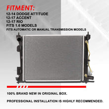 13253 OE Style Aluminum Core Cooling Radiator Replacement for Accent Rio 1.6L 12-17