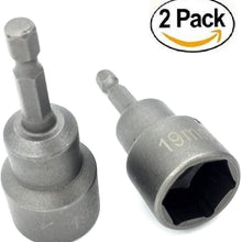 PANOVOS 2pc Leveling Scissor rv Jacks Socket Drill Adapter with 1/4 Quick Connect Hex Shank Tools, Works with All 3/4 or 19mm Hex Drive Jacks,Power Nut Driver Bit Set