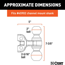 CURT 45923 Replacement Dual-Ball for Adjustable Trailer Hitch Ball Mount #45902