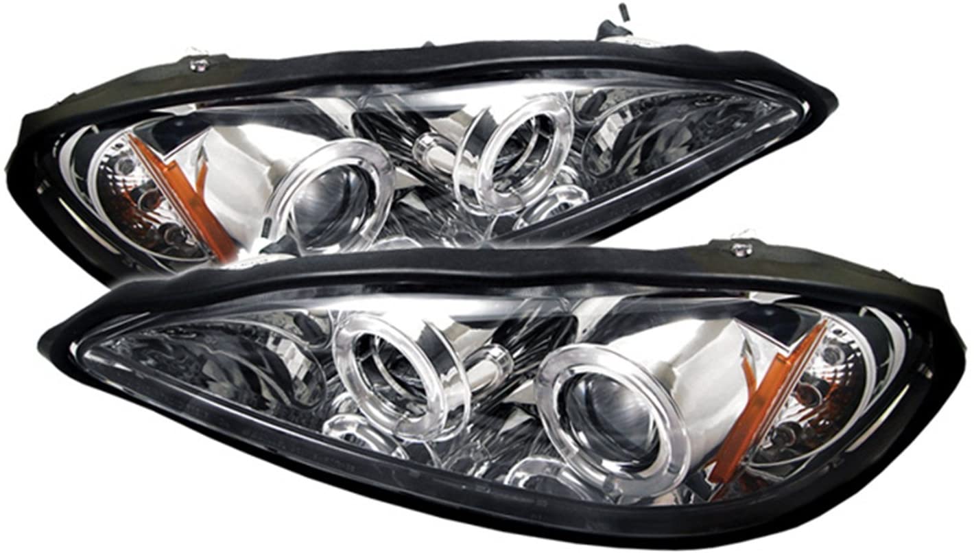 Spyder 5011640 Pontiac Grand AM 99-05 Projector Headlights - LED Halo - LED (Replaceable LEDs) - Black - High H1 (Included) - Low 9006 (Included)